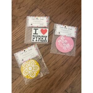 Lot of 3 Vintage Pyrex Inspired Fridge Magnet Stocking Stuffers